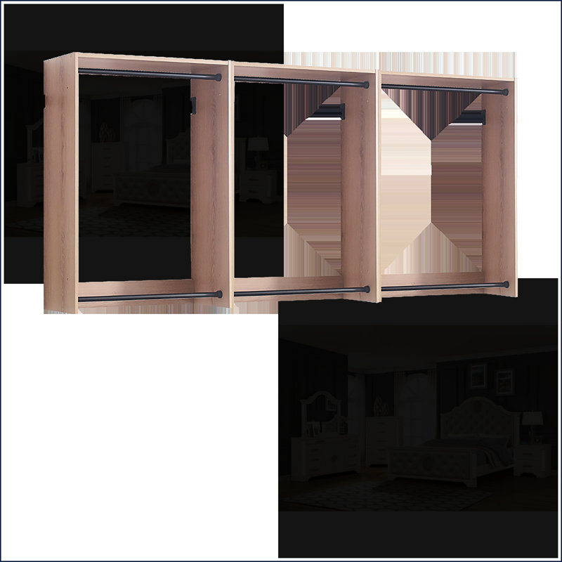 Système de placard, finition chêne modulaire murale moderne avec rangement Devi | Chêne | Bois, Brun