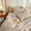 Ensemble de housse de couette en vichy 100% coton délavé à carreaux XINMIANFANG Gingham-121478532-121478534