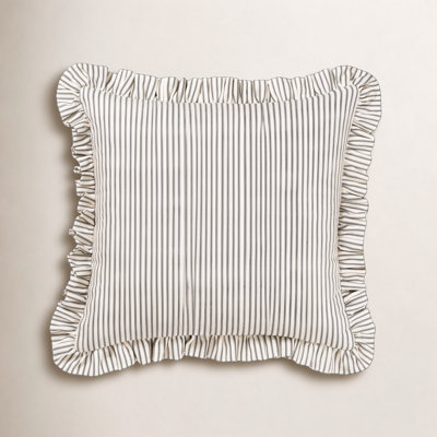 Birch Lane Ticking Stripe Ruffled Accent Pillow