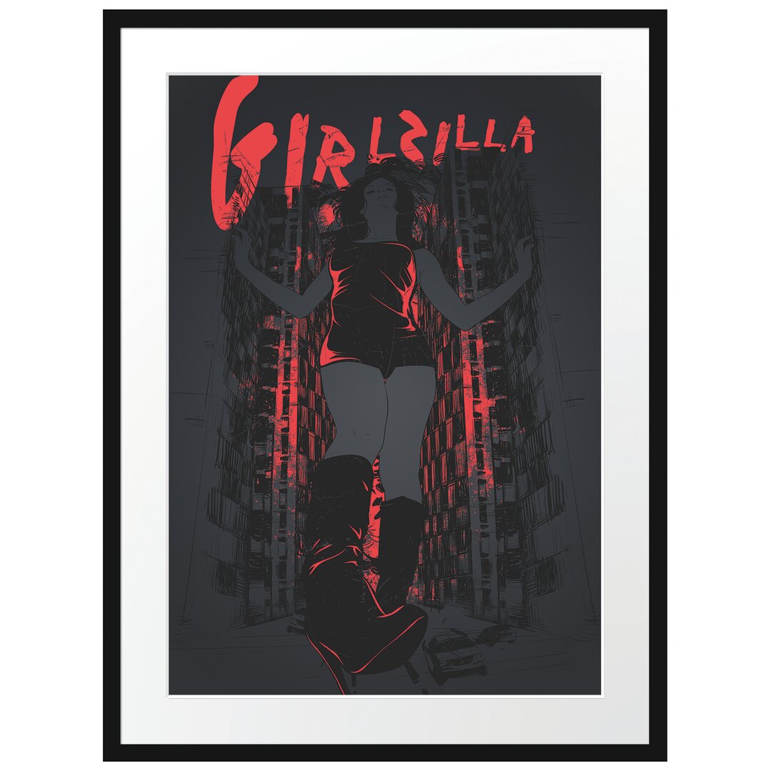 Gerahmtes Poster Girlzilla Black