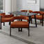 Fauteuil ouvert à dossier ouvert, tissu chenille et élégant, orange, 3 pieds, avec revêtement confortable pour la salle à manger