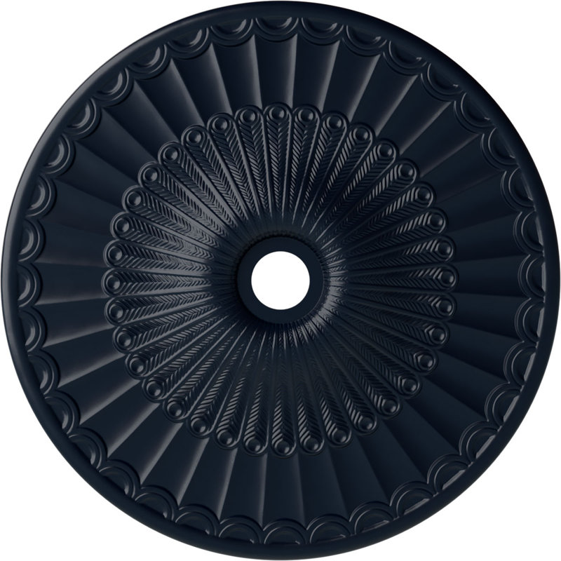 Médaillon à volutes Endurathane, DE 54 1/4 po x P 3 5/8 po x P 1 po (convient aux auvents jusqu'à 3 5/8 po), or Flash peint à la main