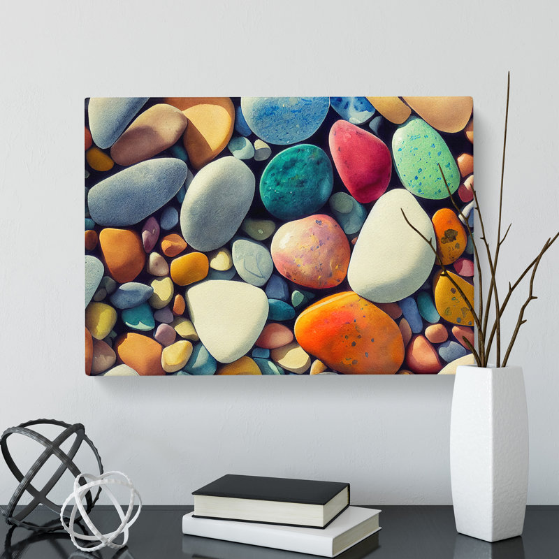 Collection Of River Pebbles Vol.2 - Wrapped Canvas, 35cm H x 50cm W x 3cm D