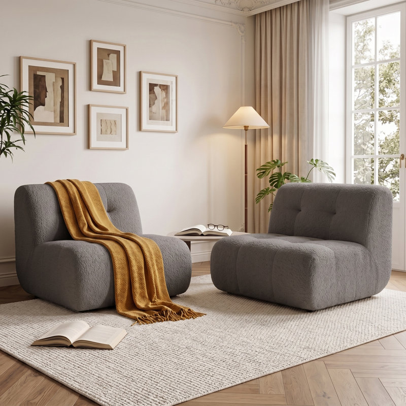 Chaise d'appoint rembourrée, Grey Foam, 2