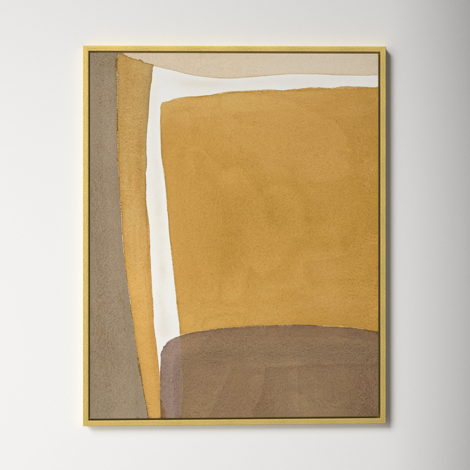 Light Ochre by Julia Balfour, 50" H x 40" W x 1.4" D, Gold Framed Canvas