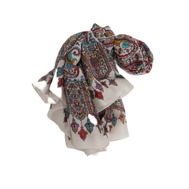 Foulard indien en soie 100% imprimé à la main