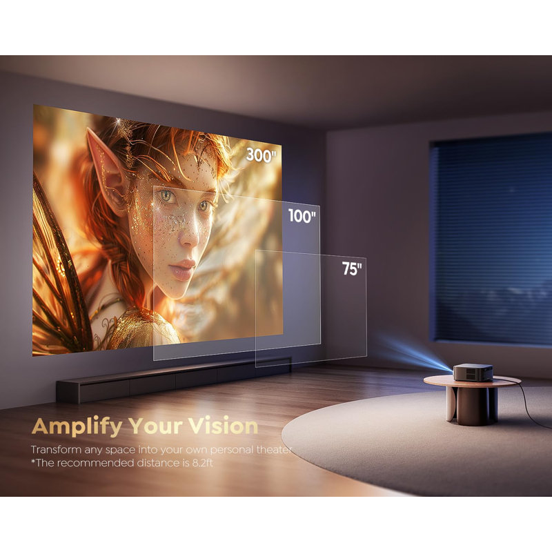 [1200 ANSI/Google TV/Voice Control]Smart Projector With Wifi 6 And Bluetooth, Netflix-Licenced 4K Support, Outdoor Movie Proyector, 1080P Home Ceiling Auto Focus Projector