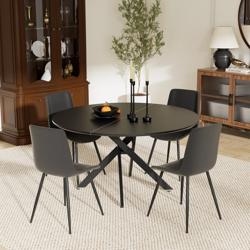 Ensemble de table ronde, Noir, noir, noir, noir, 5, Noir, noir, noir, noir
