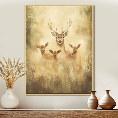 Deer Wall Art, Wildlife Canvas Print, Deer Family In Canada