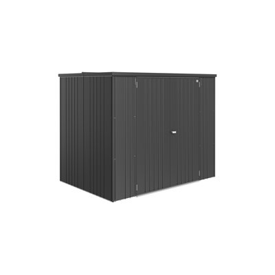 Biohort Equipment Locker 230 XL 7.5' L X 5' W X 6' H Water Resistant Metal Tool Storage Shed with Lock Dark Gray