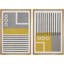 «Mid-Century Boho Style Grey Polygon», 2 pièces-98554197-98554196