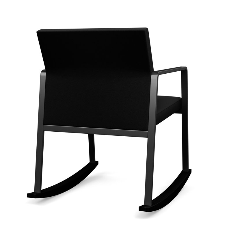 Chaise berçante Gansett, Noir, Portes ouvertes en tissu noir