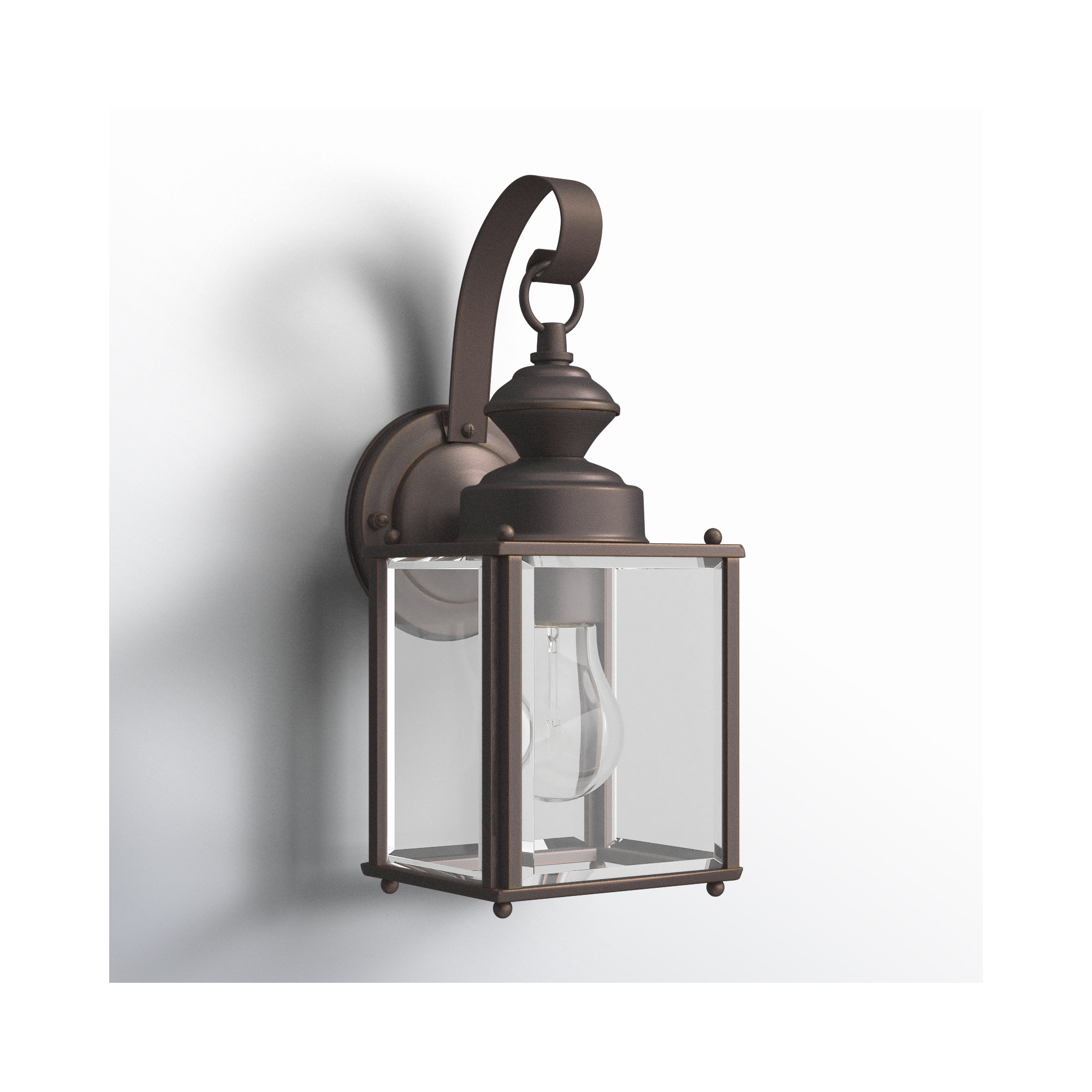Tiernan Single Light Outdoor Aluminum Wall Light, 12.5"H x 5.25"W x 5.75"D, Antique Bronze