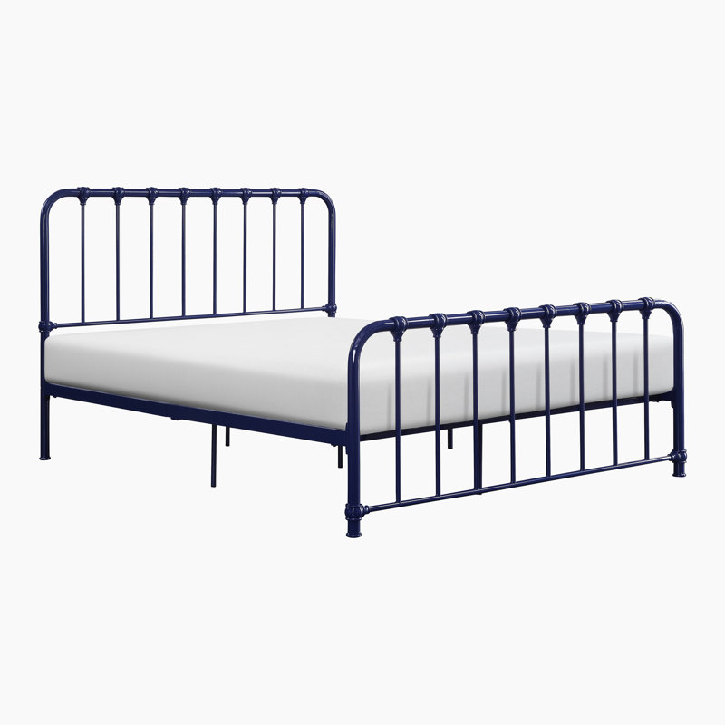 Lit plateforme en métal Anite, Bleu marine, Grand