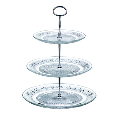 3 Tier Clear Glass Cake Stand