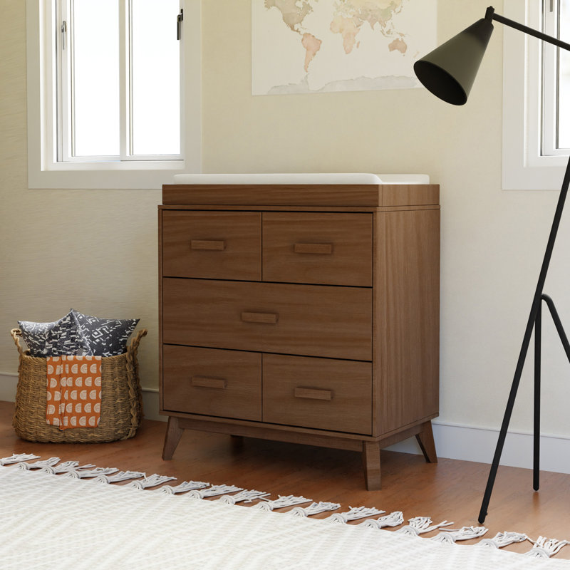 Scoot 3 Drawer Changing Table, Natural Walnut