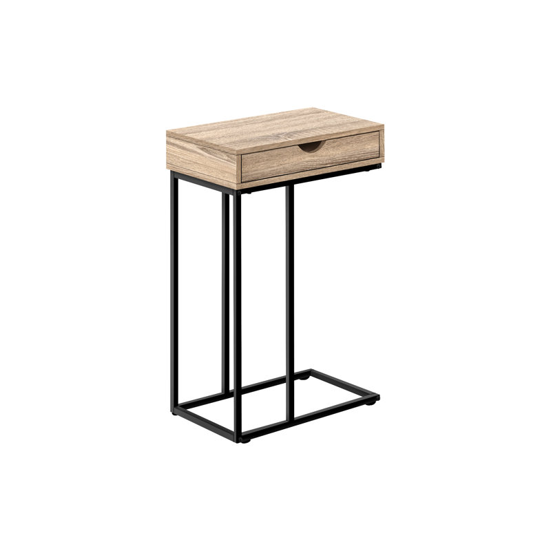 Table d'appoint polyvalente en forme de C pour une utilisation pratique partout dans la maison, Taupe, Noir, noir, noir, noir