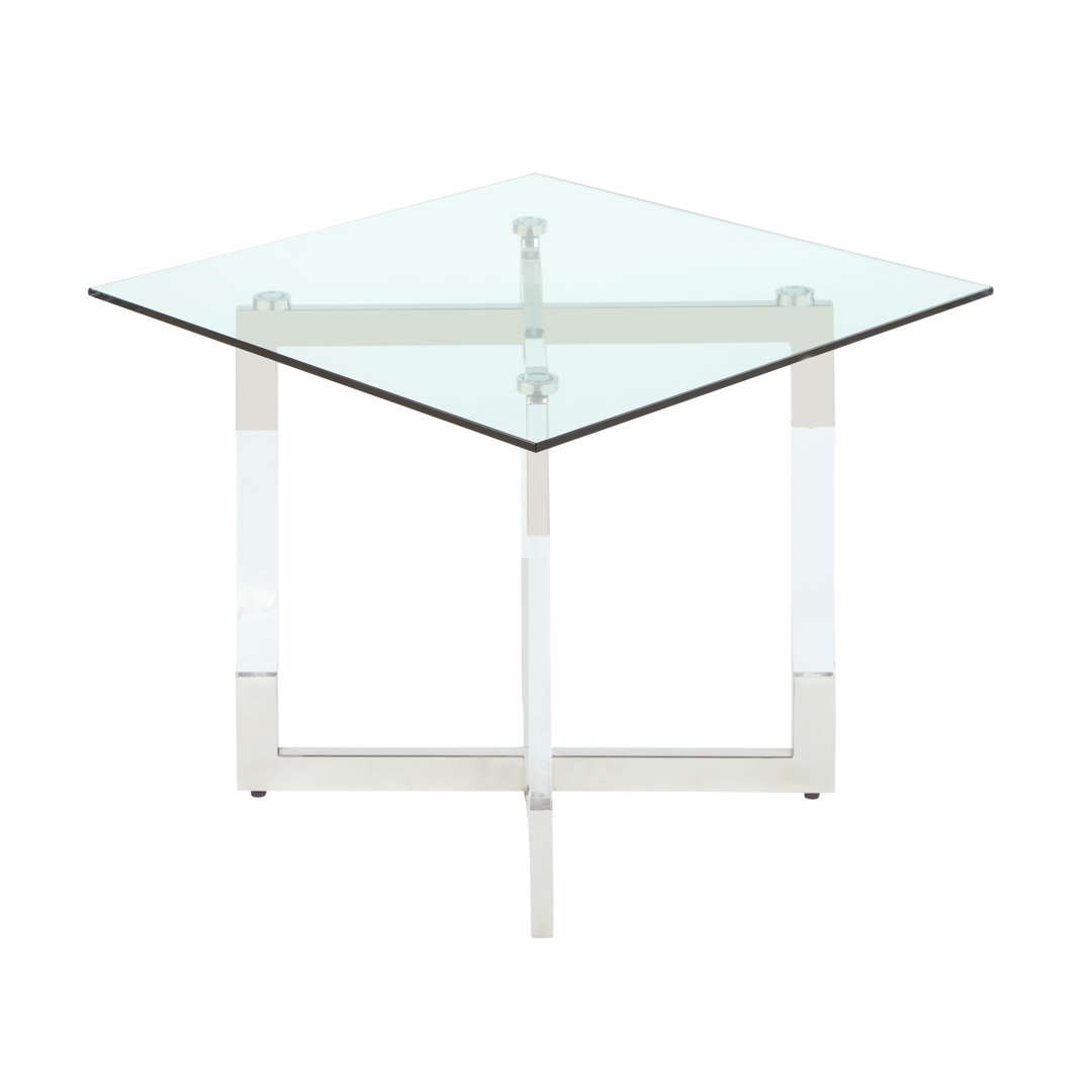Yasmin Floating Acrylic Lamp Table Base w/ Steel Accents Orren Ellis