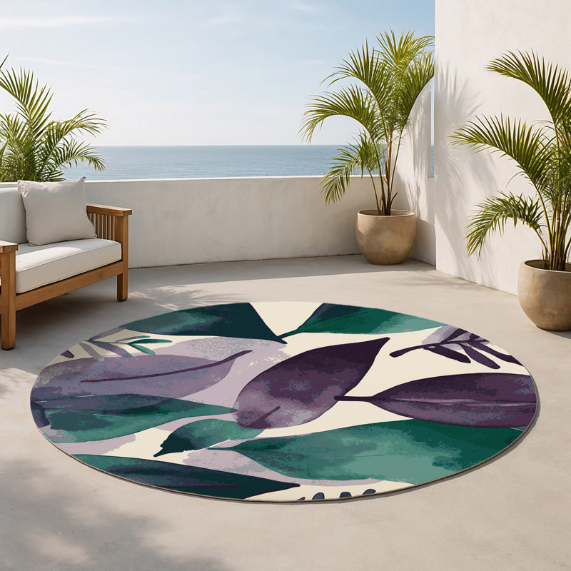 Tapis intérieur et extérieur Veiled, Rond 5 pi