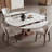 Sintered Stone Solid Wood Ash white and brown Dining Table-106862763