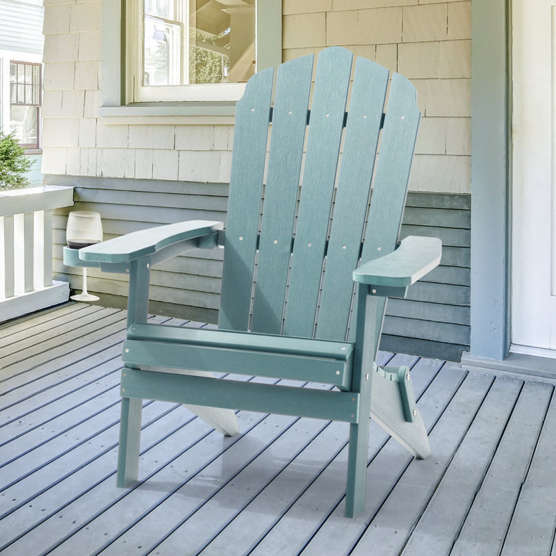 Chaise Adirondack pliante en plastique Sheredan, Bleu clair