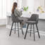 Tabouret de bar pivotant en lin avec dossier haut (ensemble de 3)-423412592-423412557-423412558