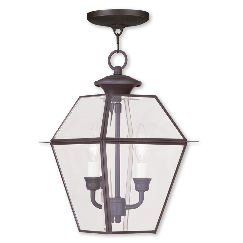 Boto Outdoor Hanging Lantern, Polished Brass, 24.5" H x 15" W x 15