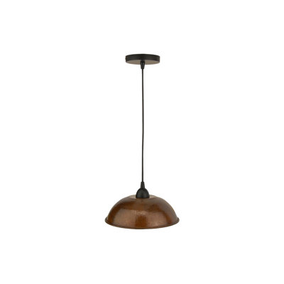 Luminaire suspendu dôme en cuivre martelé Britt