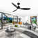 Loritta 52'' 3 - Blade Large Indooor Ceiling Fan With Light Kit and Remote, 3 LED Colors, 6 Speed Noiseless DC Motor, Timer