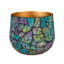 Ensemble de 2 pots à fleurs mosaïques en verre et métal