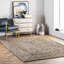 Tapis bleu / beige fabriqué à la main en jute et denim tressé Destrie-26756311