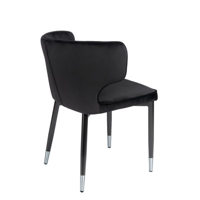 Chaise d'appoint en velours à dossier incurvé avec viroles Elegant Kit