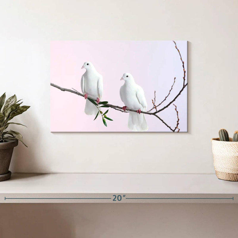 Brampt Perched White Doves, 8" H x 12" W
