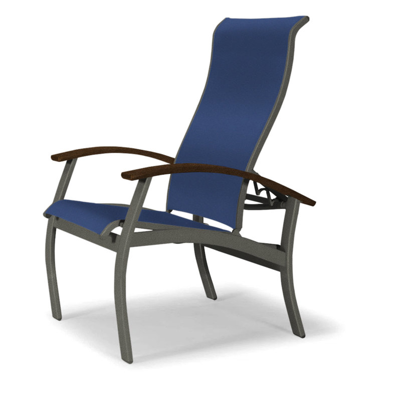 Chaise de patio Askar, Bleu marine 13D Sunbrella®, Graphite texturé, Kona