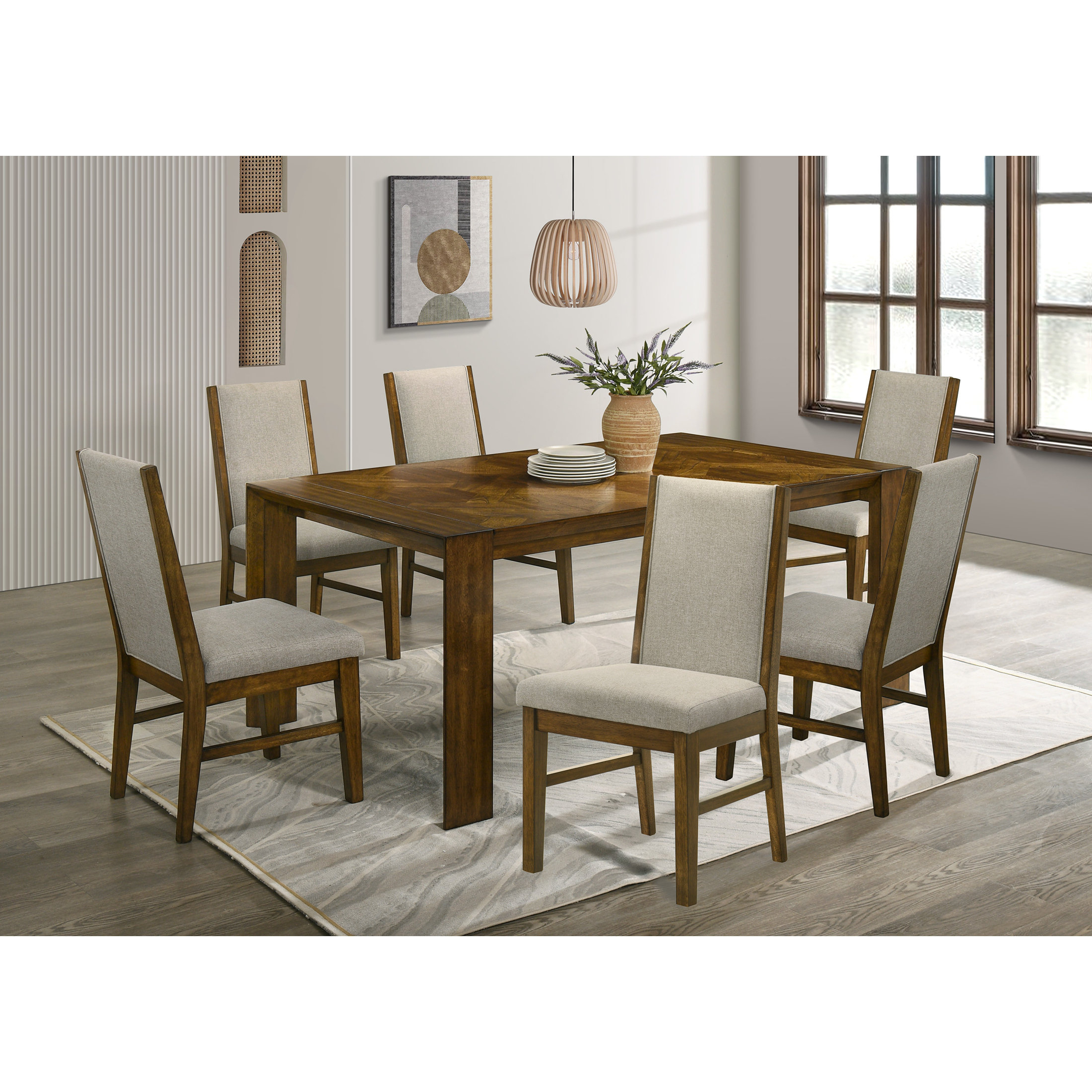 Loon Peak Rectangular Dining Table Handcrafted Feel Solid Wood Tailored ...