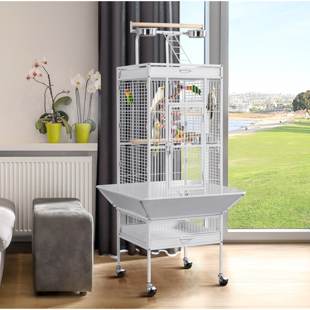 156cm Steel Play Top Floor Bird Cage with Wheels