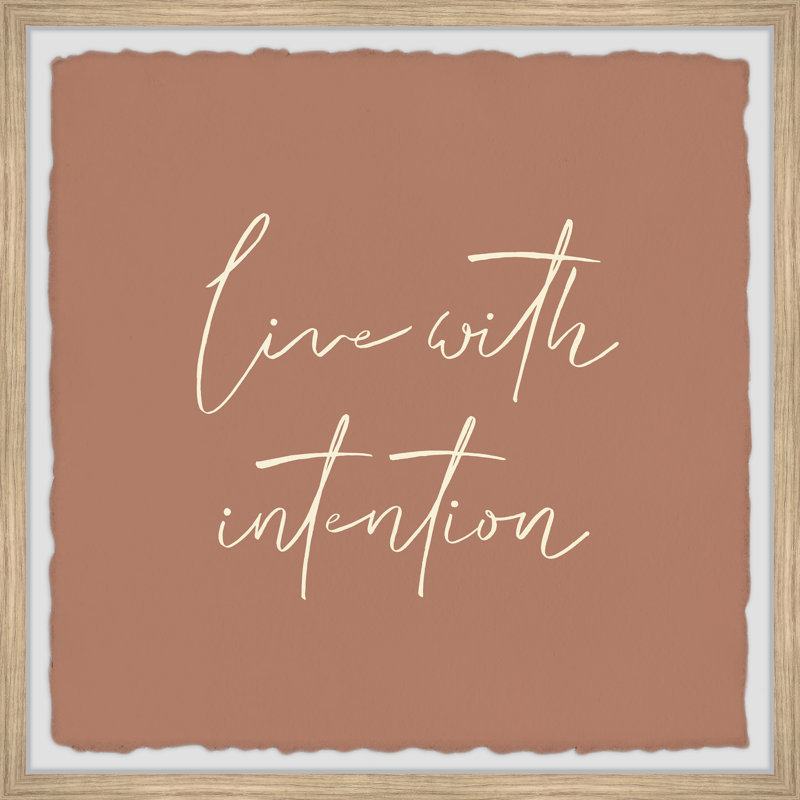 Live With Intention - Single Picture Frame Print, 61cm H x 61cm W x 3.81cm D