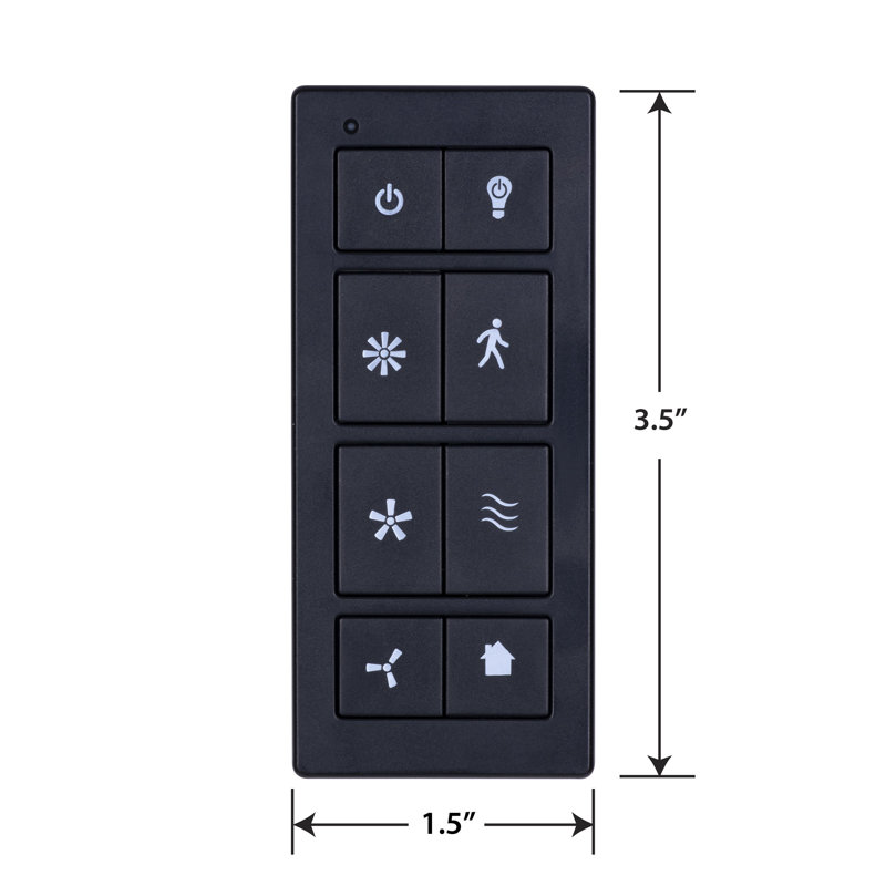 Dilkon Universal Ceiling Fan Remote and Wall Control, Black