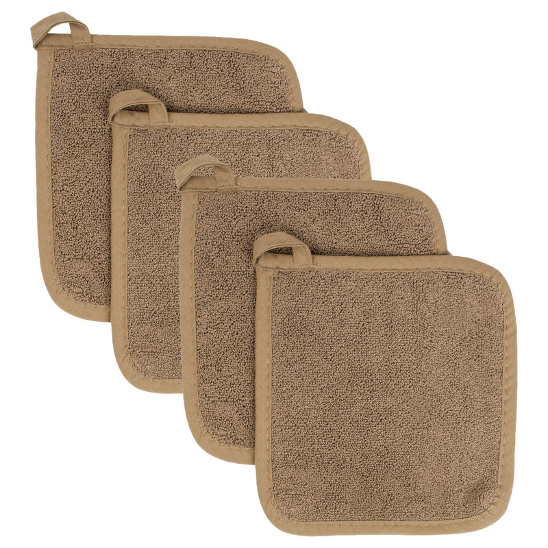 RITZ Cotton Potholder Set, Mocha Brown