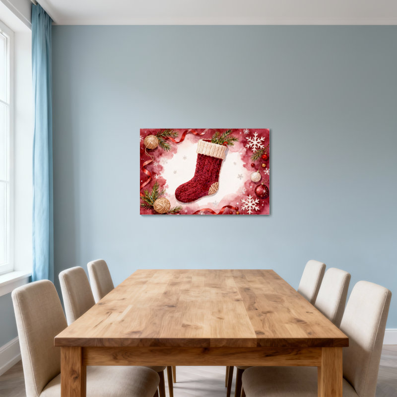 Décoration de Noël bas de Noël flocons de neige, ruban, pommes de pin, décorations, H 12 po x l 18 po