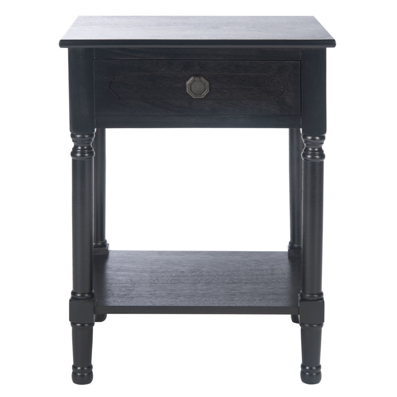 Pagel End Table with Storage, Black
