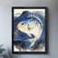 Reproduction d'art encadré noir rétro bleu unique-212335581