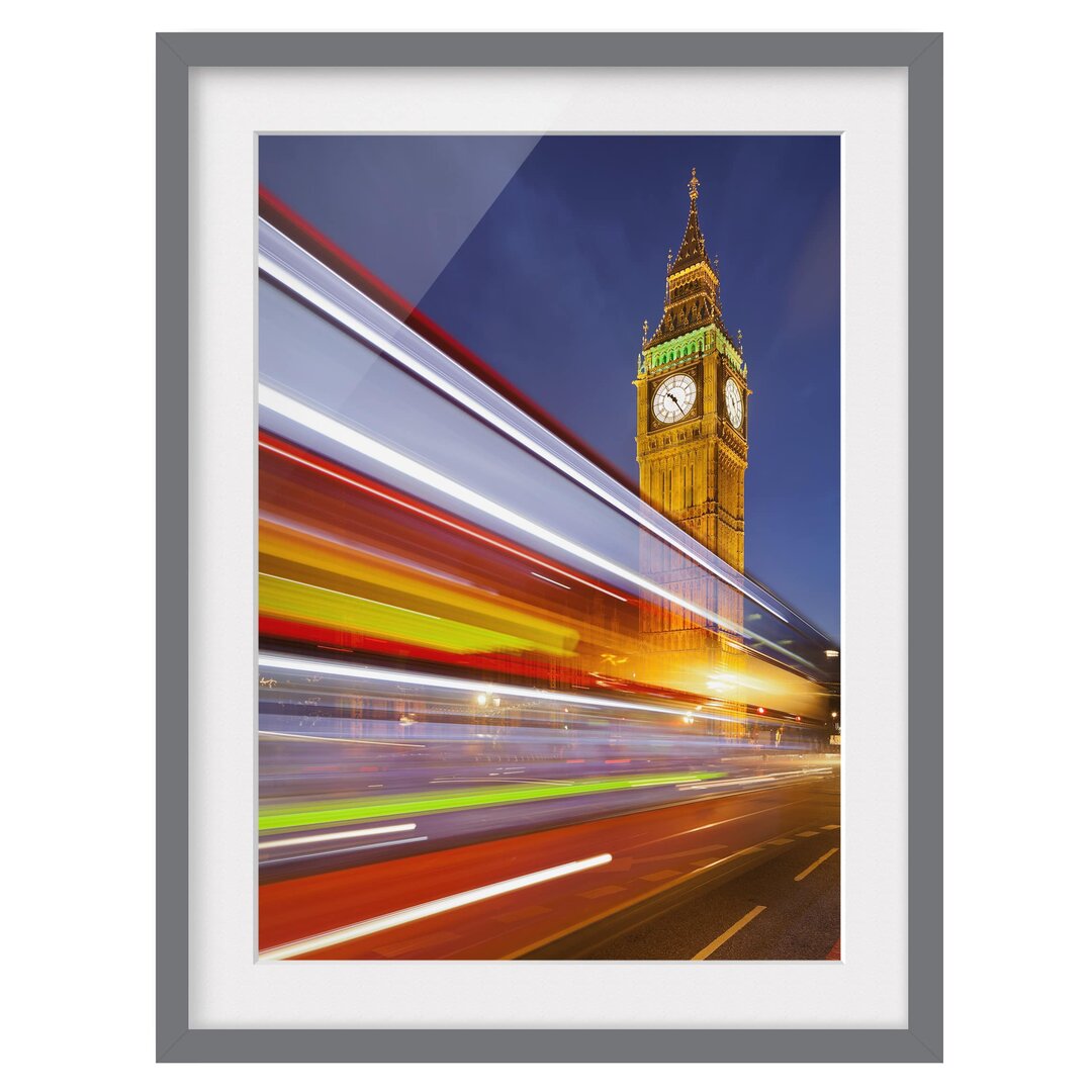 Gerahmter Kunstdruck Traffic in London von Big Ben at Night