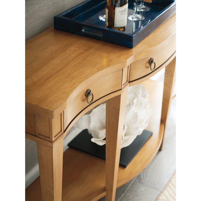 Laguna Mid-Century Modern Bowfront Brown Sideboard with 3 Drawers