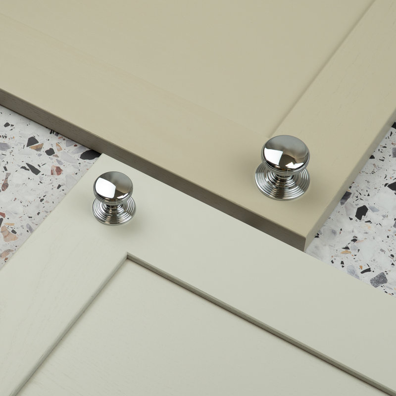 28mm Polished Chrome Layered Round Cabinet Knob, 35mm Knob