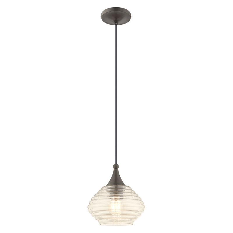 Luminaire suspendu simple à 1 lumière Breylan, Champagne, Bronze anglais
