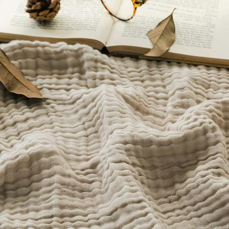 Coussin en coton mousseline respirante pour toutes les saisons, Havane clair, L 50 po x L 70 po
