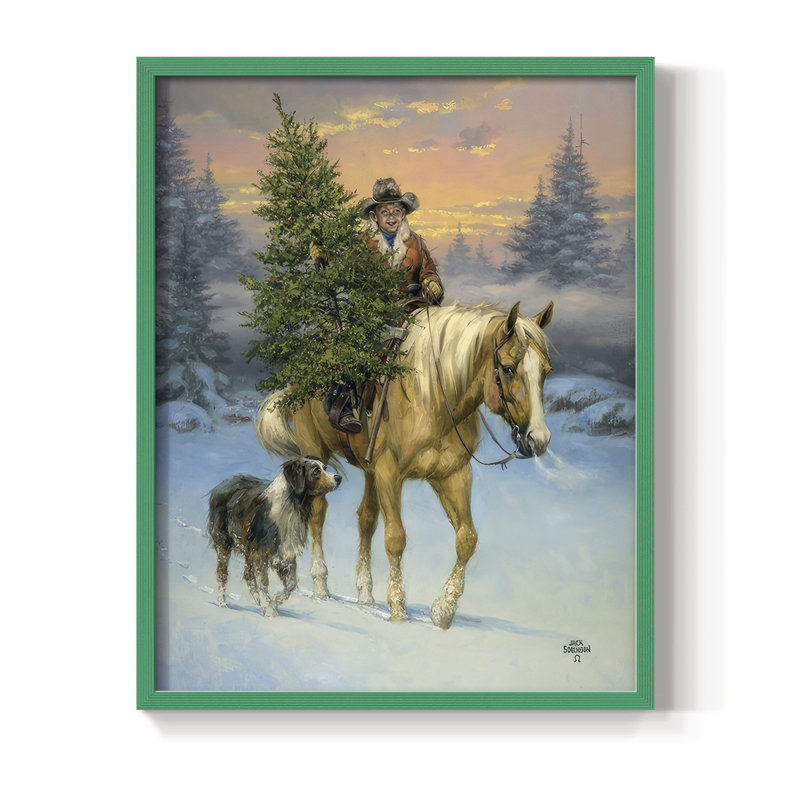 «The Family Tree», reproduction encadrée - bois massif, H 11 po x l 9 po, Vert