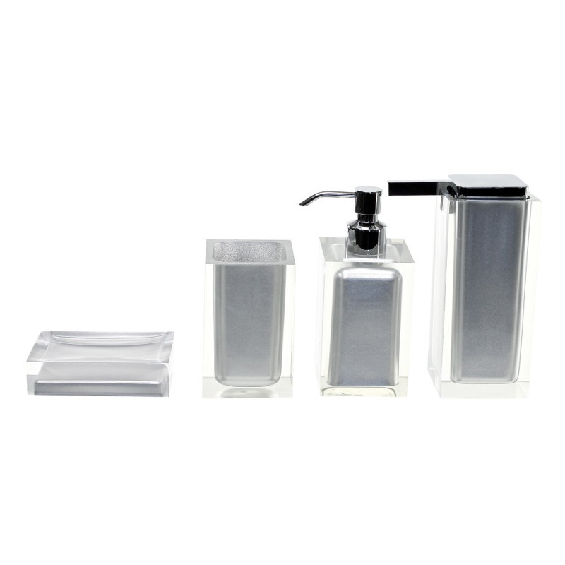 Ensemble d’accessoires de salle de bain 4 pièces Currahee, Argent