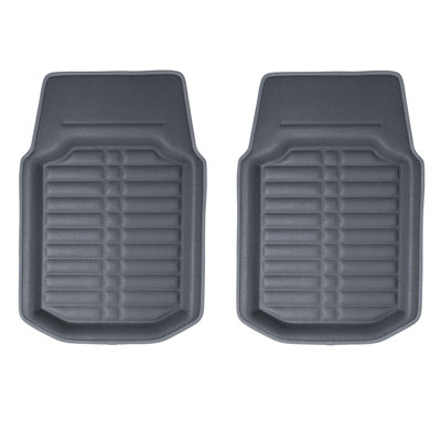 Deep Tray Non-Slip Faux Leather Floor Mats Full Set
